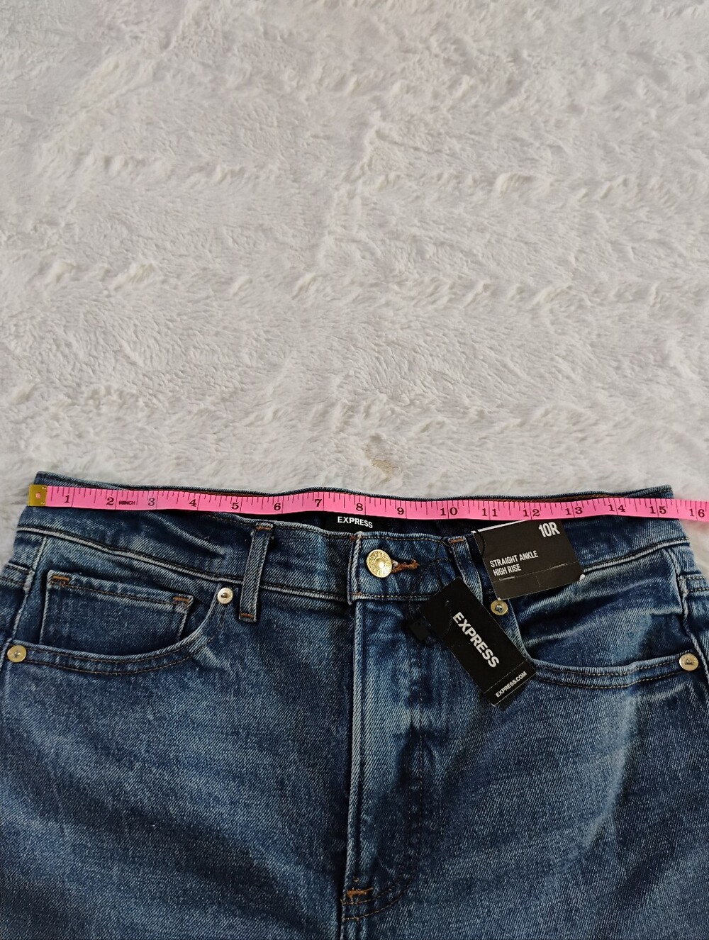 Express High Rise Straight Ankle Jeans - Picture 6 of 6